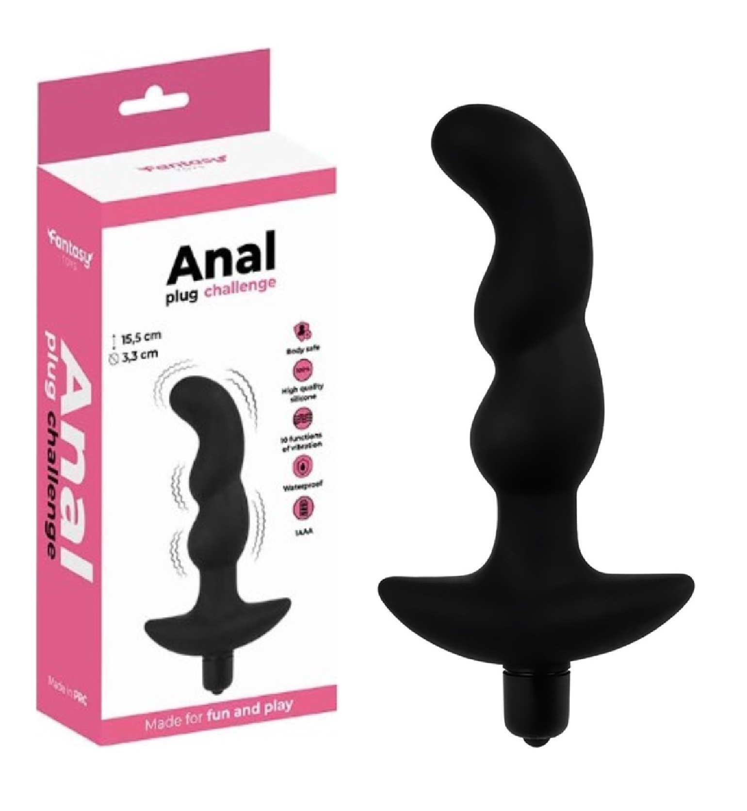 Zakrivljeni analni vibrator Anal Plug Challenge  FT001133
